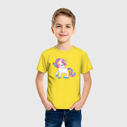 Футболка хлопковая детская Единорог unicorn, цвет: желтый — фото 2