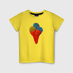 Футболка хлопковая детская Яркое мороженое рожок Арт, цвет: желтый