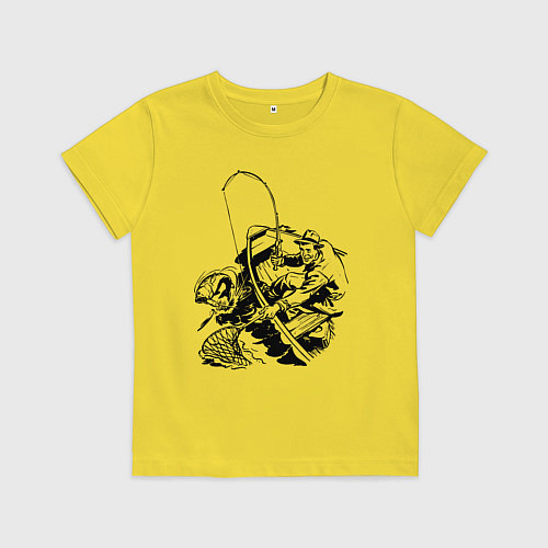 Детская футболка Ловля окуня / Желтый – фото 1