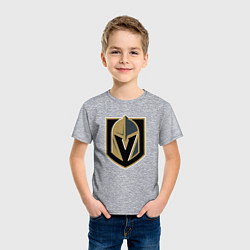 Футболка хлопковая детская Vegas Golden Knights , Вегас Голден Найтс, цвет: меланж — фото 2