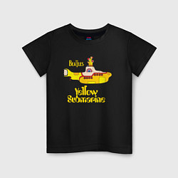 Футболка хлопковая детская On a Yellow Submarine, цвет: черный