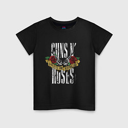 Футболка хлопковая детская Guns N Roses Рок группа, цвет: черный