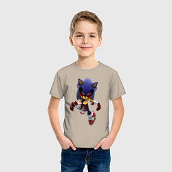 Футболка хлопковая детская Sonic Exe Hedgehog, цвет: миндальный — фото 2