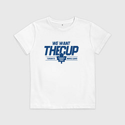 Футболка хлопковая детская Toronto Maple Leafs We want the cup Торонто Мейпл, цвет: белый