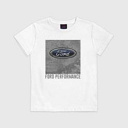 Футболка хлопковая детская Ford Performance, цвет: белый