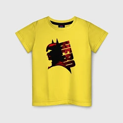 Футболка хлопковая детская Batman Hero silhouette, цвет: желтый