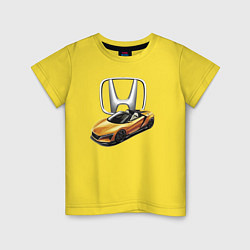 Футболка хлопковая детская Honda Concept Motorsport, цвет: желтый