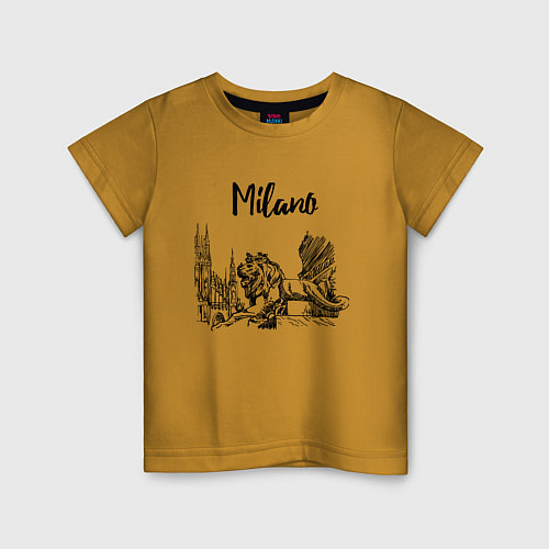Детская футболка Италия Милан / Горчичный – фото 1
