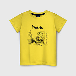 Футболка хлопковая детская Venezia Italia, цвет: желтый