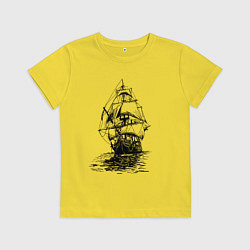 Футболка хлопковая детская Pacific ocean Frigate, цвет: желтый