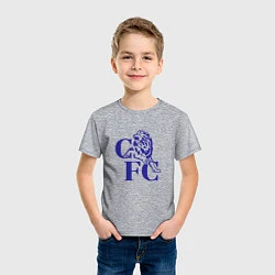 Футболка хлопковая детская Chelsea Челси Ретро логотип, цвет: меланж — фото 2
