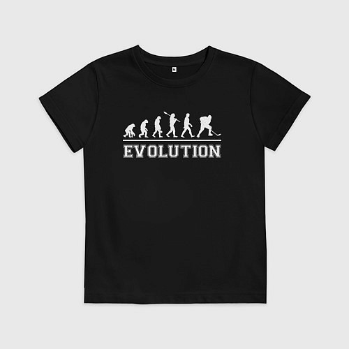 Детская футболка HOCKEY EVOLUTION ХОККЕЙ ЭВОЛЮЦИЯ / Черный – фото 1
