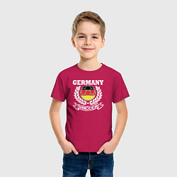Футболка хлопковая детская Футбол Германия, цвет: маджента — фото 2