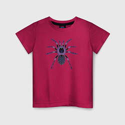 Футболка хлопковая детская Огромный психоделический паук, цвет: маджента