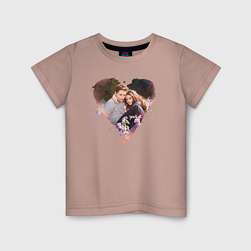 Детская футболка Twilight love / Пыльно-розовый – фото 1