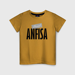 Футболка хлопковая детская Unreal Anfisa, цвет: горчичный