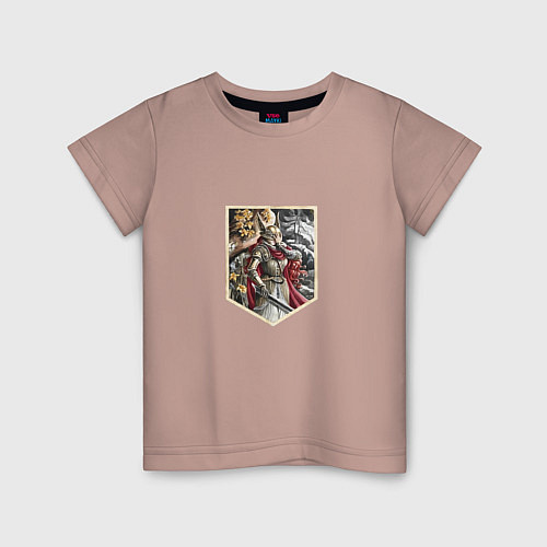 Детская футболка Elden Ring Рыцарь Кольцо Элден / Пыльно-розовый – фото 1