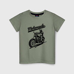 Футболка хлопковая детская Motorcycle Cool rider, цвет: авокадо
