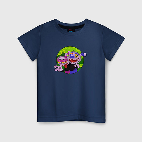 Детская футболка Плохие Парни Чашки Cuphead / Тёмно-синий – фото 1