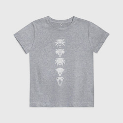 Футболка хлопковая детская ШКОЛЫ ВЕДЬМАКОВ THE WITCHER, цвет: меланж