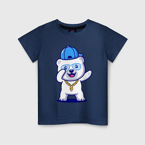 Детская футболка Cool panda Dab / Тёмно-синий – фото 1