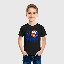 Футболка хлопковая детская It Is New York Islanders Time Нью Йорк Айлендерс, цвет: черный — фото 2