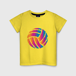 Футболка хлопковая детская Ball Volleyball, цвет: желтый