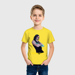 Футболка хлопковая детская Джонни Cyberpunk2077 Johnny, цвет: желтый — фото 2