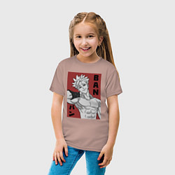 Футболка хлопковая детская Бессмертный Бан, цвет: пыльно-розовый — фото 2
