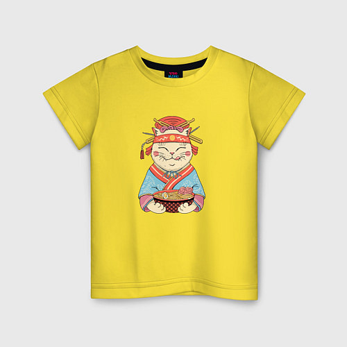 Детская футболка Geisha Neko Ramen / Желтый – фото 1
