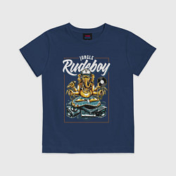Футболка хлопковая детская Rudeboy, цвет: тёмно-синий