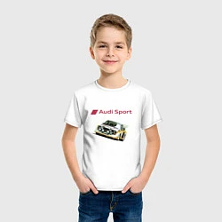 Футболка хлопковая детская Audi Racing team Power, цвет: белый — фото 2