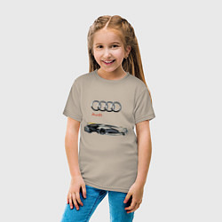 Футболка хлопковая детская Audi Concept Sketch, цвет: миндальный — фото 2