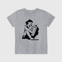 Футболка хлопковая детская BANKSY БЭНКСИ девочка, цвет: меланж