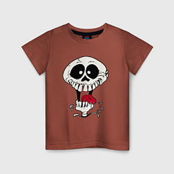 Футболка хлопковая детская Smile Hype Skull, цвет: кирпичный
