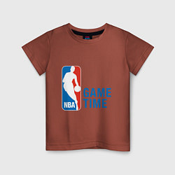 Футболка хлопковая детская NBA Game Time, цвет: кирпичный
