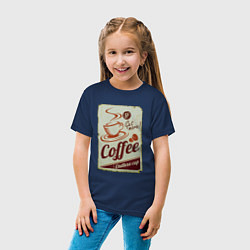 Футболка хлопковая детская Coffee Cup Retro, цвет: тёмно-синий — фото 2