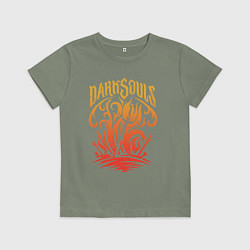 Футболка хлопковая детская Одухотворенное Пламя, цвет: авокадо