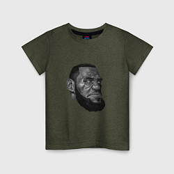 Футболка хлопковая детская Angry LeBron, цвет: меланж-хаки