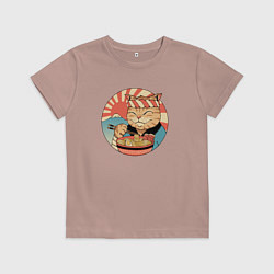 Футболка хлопковая детская Catana Ramen, цвет: пыльно-розовый