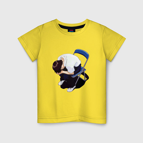 Детская футболка Синдзи Икари на стуле / Желтый – фото 1
