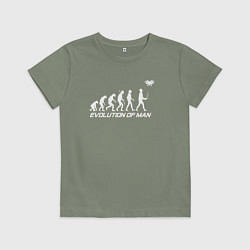 Футболка хлопковая детская Эволюция дроновода, цвет: авокадо