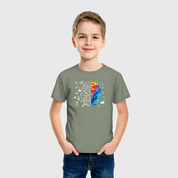Футболка хлопковая детская Мозг обучающегося, цвет: авокадо — фото 2