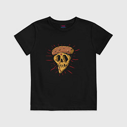Футболка хлопковая детская Пицца 2 сыра Skull, цвет: черный