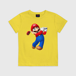 Футболка хлопковая детская Марио - крутейший гольфист Super Mario, цвет: желтый