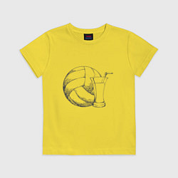 Футболка хлопковая детская Volleyball Juice, цвет: желтый
