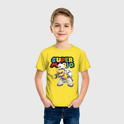Футболка хлопковая детская Super mario Bowser, цвет: желтый — фото 2