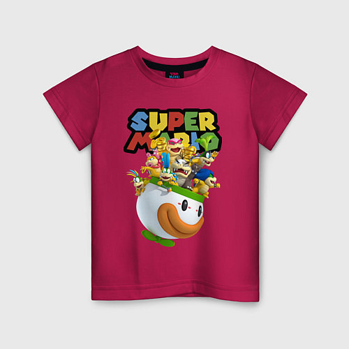 Детская футболка Компашка персонажей Super Mario / Маджента – фото 1