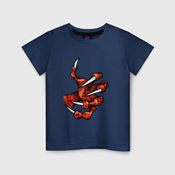 Футболка хлопковая детская Лапа дракона, цвет: тёмно-синий
