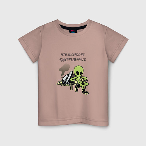 Детская футболка КЛАССНЫЙ ДЕНЕК / Пыльно-розовый – фото 1